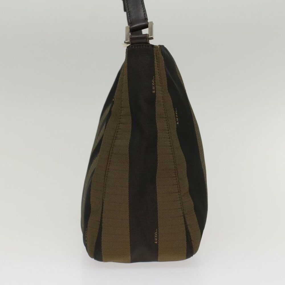 Fendi Pequin Brown Synthetic Shoulder Bag (Pre-Owned) - Picture 9 of 12